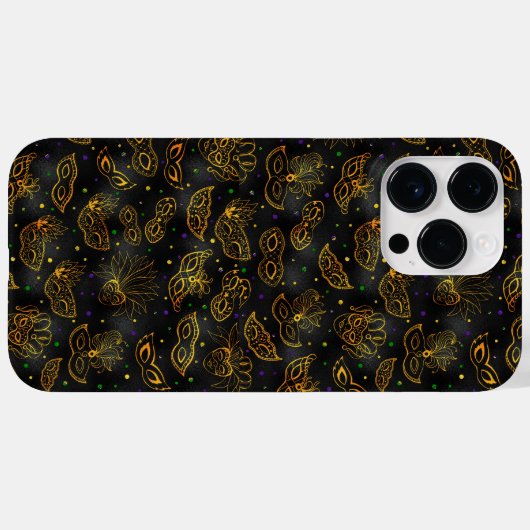 ZWART MET GOLD MARDI GRAS MASKS Case-Mate iPhone CASE (Achterkant (horizontaal))