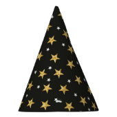 Zwart met Gold Stars Party-Pet Feesthoedjes (Rechts)