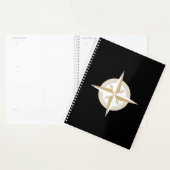 Zwart met Gold White Compass Planner (Display)