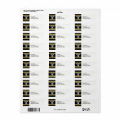 Zwart met Gold White Stripes Team Jersey Etiket (Full Sheet)