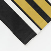 Zwart met Gold White Stripes Team Jersey Fleece Deken (Hoek)