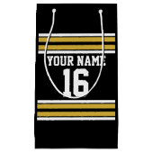 Zwart met Gold White Stripes Team Jersey Klein Cadeauzakje (Voorkant)