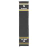Zwart met Gold White Stripes Team Jersey Korte Tafelloper (Voorkant)