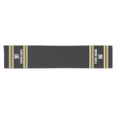 Zwart met Gold White Stripes Team Jersey Korte Tafelloper (Horizontaal)