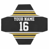 Zwart met Gold White Stripes Team Jersey Voetbal (Enkel)