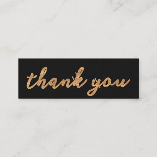 Zwart met Goud Dank U Visitekaartje (Voorkant)