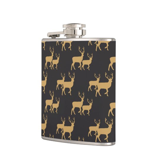 ZWART MET GOUD KERSTRENDIER HEUPFLES (Links)