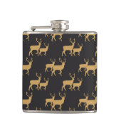 ZWART MET GOUD KERSTRENDIER HEUPFLES (Voorkant)