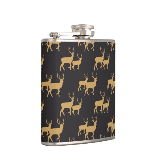 ZWART MET GOUD KERSTRENDIER HEUPFLES (Rechts)