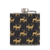 ZWART MET GOUD KERSTRENDIER HEUPFLES (Achterkant)