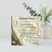 Zwart met goud op aankondiging van Champagne Silk (Staand voorkant)