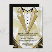 Zwart met goud op Champagne Silk Bachelor Party (Voorkant / Achterkant)