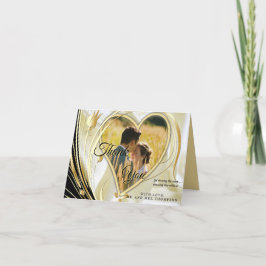 Zwart met goud op Champagne Silk Bedankkaart