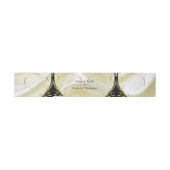 Zwart met goud op Champagne Silk Envelope Band Uitnodigingen Wikkel (Vlak)