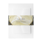 Zwart met goud op Champagne Silk Envelope Band Uitnodigingen Wikkel (Voorkant Voorbeeld)