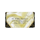 Zwart met goud op Champagne Silk Etiket (Voorkant)