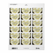 Zwart met goud op Champagne Silk Etiket (Full Sheet)