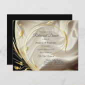 Zwart met goud op Champagne Silk Kaart (Voorkant / Achterkant)