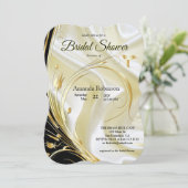 Zwart met goud op Champagne Silk Kaart (Staand voorkant)