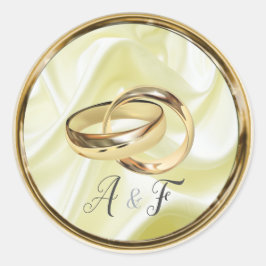 Zwart met goud op Champagne Silk Ronde Sticker