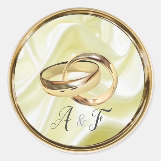 Zwart met goud op Champagne Silk Ronde Sticker (Voorkant)