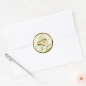Zwart met goud op Champagne Silk Ronde Sticker (Envelop)