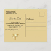 Zwart met Goud op Champagne Silk Save the Dates Aankondigingskaart (Achterkant)