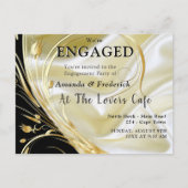 Zwart met goud op Champagne Silk Uitnodiging Briefkaart (Voorkant)