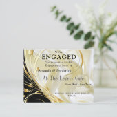 Zwart met goud op Champagne Silk Uitnodiging Briefkaart (Staand voorkant)