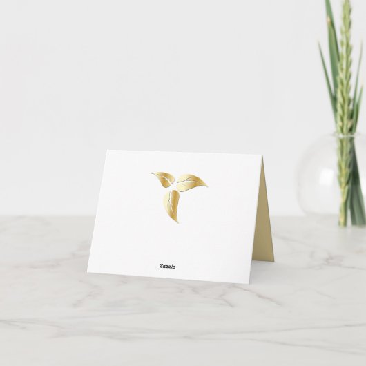 Zwart met Goud op Champagne Zijde Dank U Bedankkaart (Achterkant)