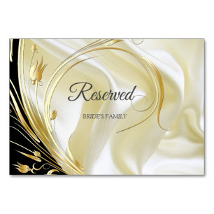 Zwart met Goud op Champagne Zijde Gereserveerde Ka Kaart