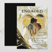 Zwart met goud op champagne zijde kaart (Voorkant / Achterkant)