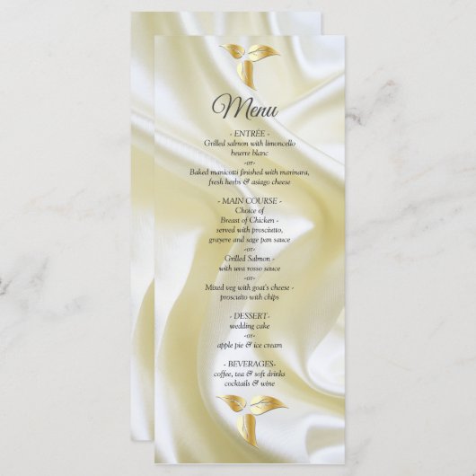 Zwart met Goud op Champagne Zijde Menu (Voorkant / Achterkant)