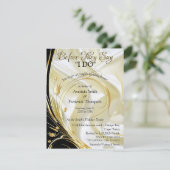 Zwart met Goud op Champagne Zijde Paar Douche Kaart (Staand voorkant)