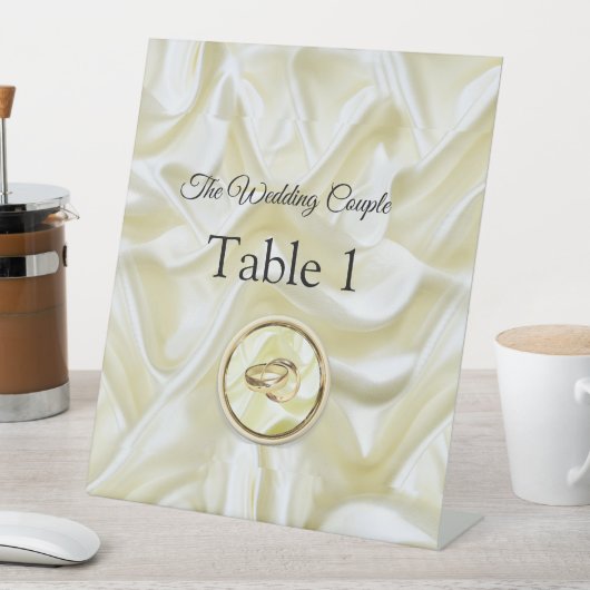 Zwart met Goud op Zijde textuur Reclamebord Met Voetstuk (Insitu)