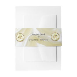 Zwart met Goud op Zijde textuur Uitnodigingen Wikkel