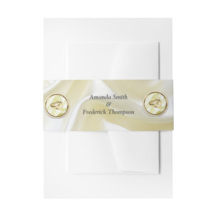 Zwart met Goud op Zijde textuur Uitnodigingen Wikkel