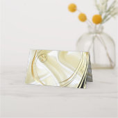 Zwart met Goud op zilveren textuur Plaatskaartje (Achterkant)