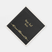 Zwart met goudbloeiende SJABLOON Servet (Hoek)