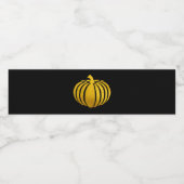 Zwart met Gouden Folie Pompoen Water Fles Label Waterfles Etiket (Enkel label)