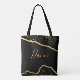 Zwart met Gouden Glitter Dans Tas