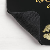 Zwart met Gouden Glitter Kiss Lips Muismat (Hoek)