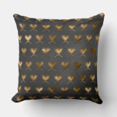 Zwart met gouden harten kussen (Voorkant)