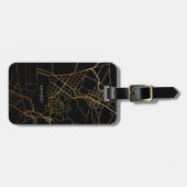 Zwart met gouden look Kaart Naam toevoegen Bagagelabel (Voorkant horizontaal)