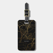 Zwart met gouden look Kaart Naam toevoegen Bagagelabel (Voorkant verticaal)