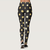Zwart met gouden puntpatroon leggings (Achterkant)