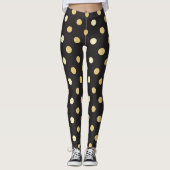Zwart met gouden puntpatroon leggings (Voorkant)