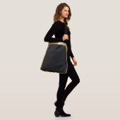 Zwart met Gouden Rand Classy Simplistic Crossbody Tas (Op model)