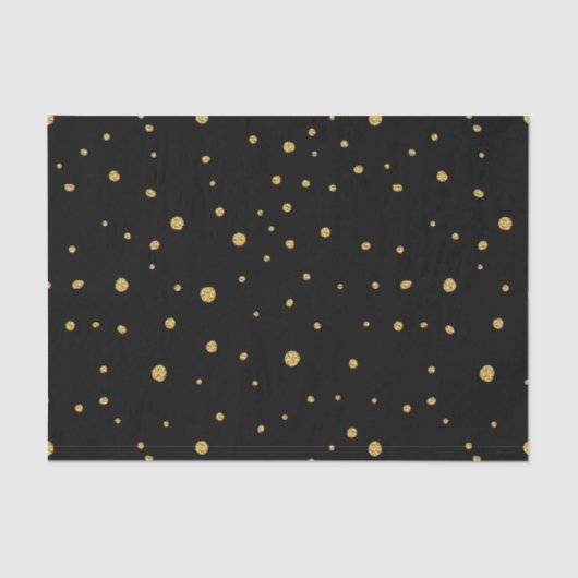 Zwart met gouden stippen tissuepapier (Voorkant)