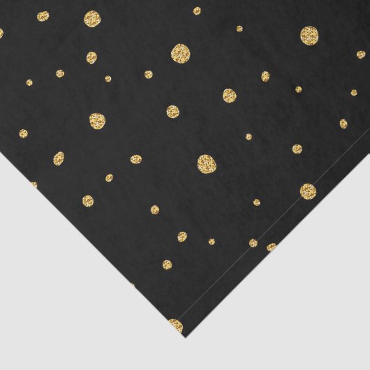 Zwart met gouden stippen tissuepapier (Detail)